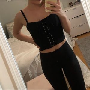 Black cropped top